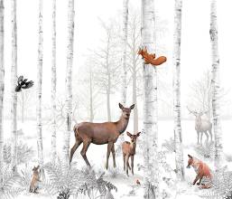 Papier peint animaux en forêt Marron – Image 2