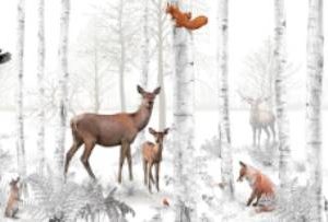 Papier peint animaux en forêt Marron